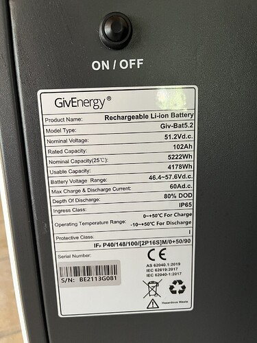 Battery 2 label